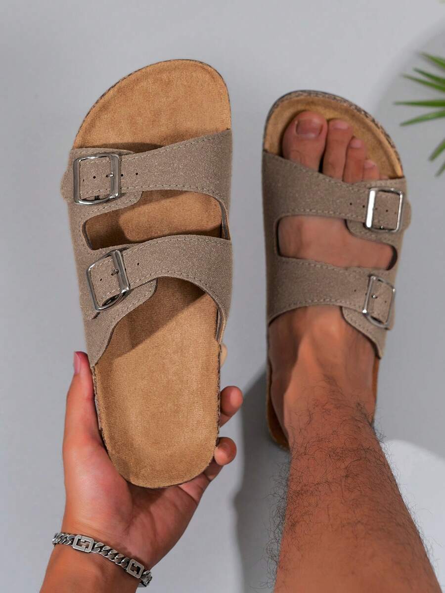 男士春夏舒适复古露趾拖鞋 - 透气防滑耐磨PVC鞋底，可调节鞋带，舒适男士步行鞋 - 适合室内外穿着