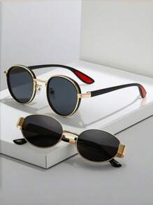 4 pièces / 3 pièces / 2 pièces / 1 pièce Lunettes de mode ovales en métal de style rétro européen et américain, lunettes en forme de diamant, lunettes semi-circulaires, style rétro populaire et polyvalent, convenant aux hommes et aux femmes, pour les vacances, les loisirs, les accessoires de plage, l'utilisation quotidienne et les activités de plein air pour les vacances d'été à la plage, les sorties, les voyages