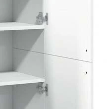 Aparador Alto Larryhot Blanco 80x35x180 cm Madera de Ingeniería, Hermoso y Práctico, Ideal para Almacenaje y Decoración del Hogar - Blanco - Ver 8