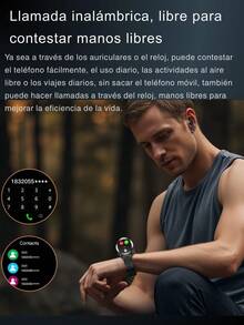 EFFEOKKI Men's 2-In-1 Smart Watch (With Earbuds) - Zinc Alloy Bezel, 1.46" Touchscreen, Supports Wireless Calling, Music Playback, NFC, Multiple Sports & Health Tracking Functions, Compatible With IOS/Android - D13/Black Strap/Zinc Alloy Bezel - View 7