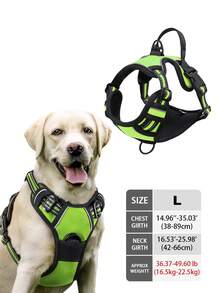 High Visibility Dog Harness - Durable, Adjustable, Comfortable, Non-Choking Design - Ideal For Outdoor Adventures, Available In Multiple Sizes - Suitable For Small, Medium And Large Pet Dogs (If Unsure Between 2 Sizes, Opt For The Larger Size As It Can Be Adjusted)