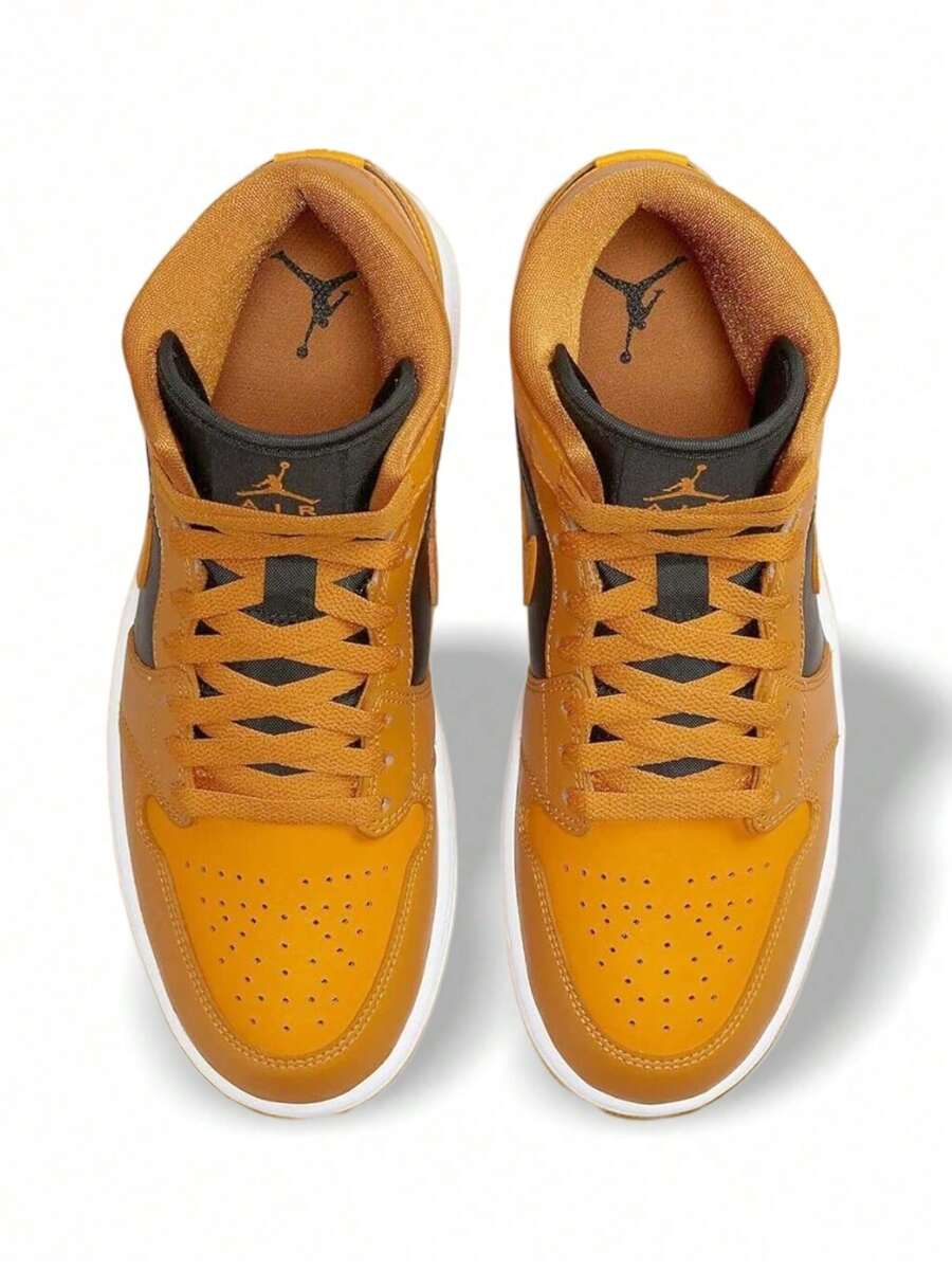 AIR JORDAN 1 MID 黄色 - 酸辣醬/黑/白/計程車 - 查看 1