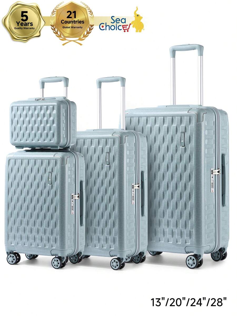 Sea Choice Luggage Sets 3 Piece Hard Shell PC+ABS Durable Suitcases With Cosmetic Case Trolley Travel Suitcase