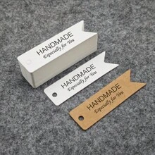 100 SZTUK, Ręcznie robione Etykiety Prezentowe, Etykiety Papierowe Kraft Z Napisem "Ręcznie Robione Z Miłością" Do Sztuki I Rzemiosła, Ślubów, Urodzin, Przyjęć, Świąt Lub Specjalnych Wydarzeń, Dekoracji Wiszących, Dekoracji Prezentów