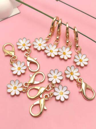 12 st. mini söta färgglada fjärilar och prästkragar nyckelringsset, väskhängen, väskkedja, väskberlocker, väskdekorationsnyckelring, trendig djurtemadesign, lämplig för väskhängen, nyckelringar, bilnyckelringar, perfekt som julklapp, perfekta presenter till mors dag, fars dag, ny termin och examenssäsong