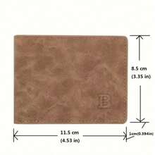 Ví đựng tiền xu nam ngắn, kiểu dáng thời trang, chất liệu vải mờ cổ điển, đựng nhiều thẻ, quà tặng lý tưởng cho nam giới. Ví mini, ví cầm tay, ví da, ví nhỏ, ví mùa thu. - màu đen - Xem 4