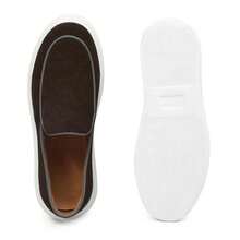 Men's Suede Loafer Lined With Insole - Coffee Brown - View 5