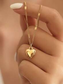 1 pieza Collar de flor hueca de estilo francés minimalista para mujeres, joyería de acero inoxidable para uso diario, San Valentín