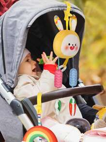 Quderbel Jouets pour bébés, doudou bébé peluche hochet carillon, décoration suspendue pour poussette, lit bébé, chambre d'enfant, siège auto, convient aux bébés garçons et filles de 0 à 3 ans