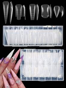 Reusable Crystal Nail Membrane, Eagle Claw Shaped, Quick Extension, Painless Crystal Nail Gel Extension Fake Nails