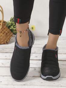 Cotton Padded Couple Snow Boots, Winter New Plush Thickened Casual Women Shoes Short Boots, Warm Old Beijing Shoes