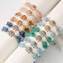 12pcs Bohemian Natural Stone Bracelet Set, Suitable For Men And Women - Amethyst, Labradorite, Turquoise And Rose Quartz Beads - Perfect Gift