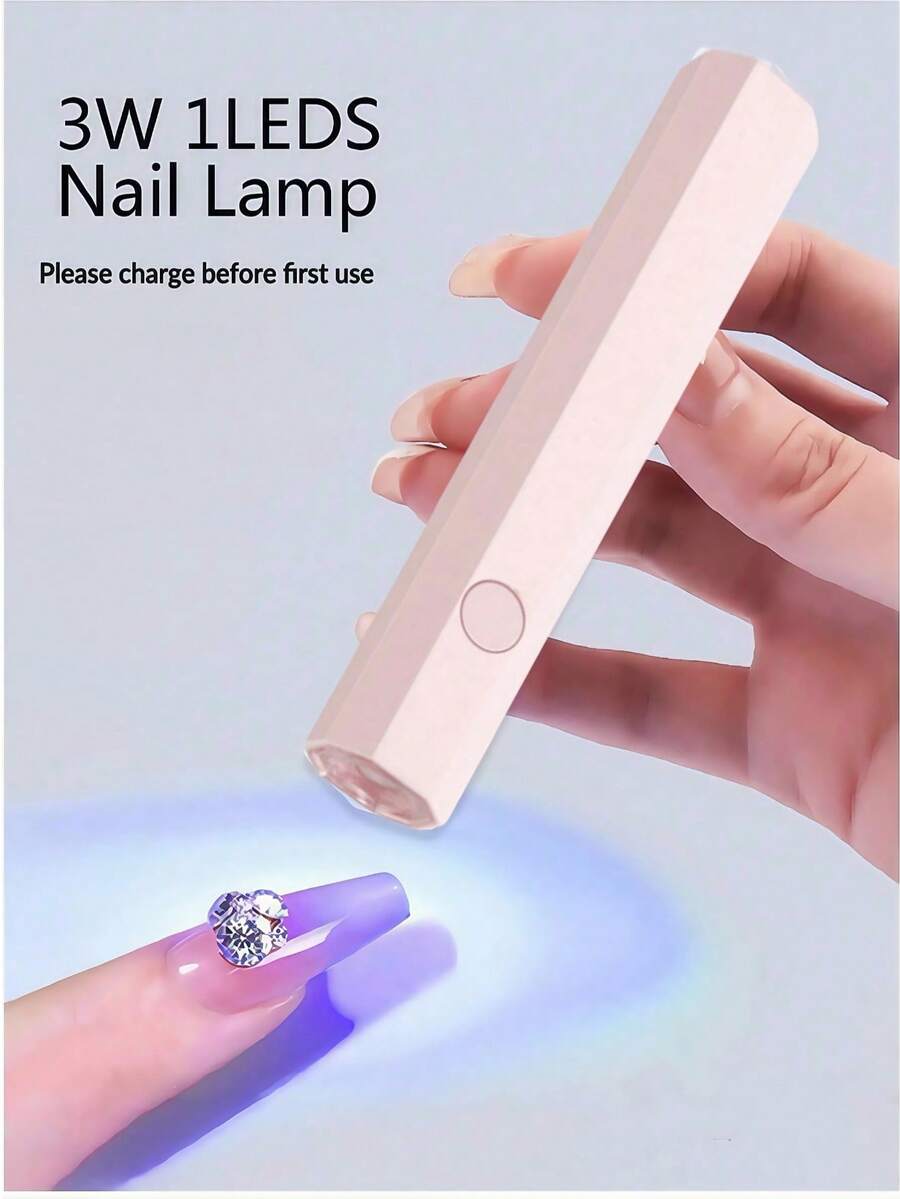 Movcle Nail Polish Curing Lamps Handheld UV/LED 180mAh Battery Pack Hybrid Light For Gel Nails, Mini Nail Lamp, Portable Cordless Rechargeable, Fast Curing - Pink - View 1