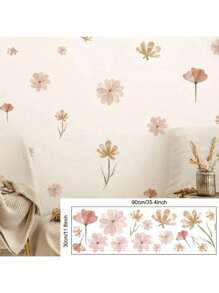 1PC Boho Chic Floral Wall Stickers - Easy-Apply, Semi-Matte Decals For An Instant Room Refresh, Perfect For Any Surfacebaby Shower Family Decorations Gifts