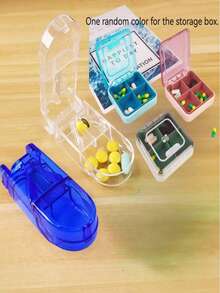 1pc PVC Pill Crusher And Divider Combo, Portable Pill Box Cutter, Easy Grip, For Elderly Daily Medication Organizer - Multicolor - View 17