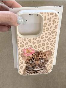 1pc Minimalist Leopard Print Cute Leopard Pattern Litchi Texture Anti-Fall Anti-Slip Soft Phone Case Protective Cover Compatible With Apple And Phones Waterproof Shockproof Scratch Resistant - Multicolor - View 4