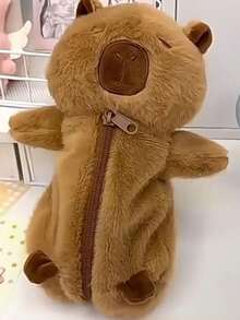 1 PC Capybara Plush Pencil Case, Soft And Cute, Creative Girl, Niche Student Stationery, Desktop Pencil Storage Bag