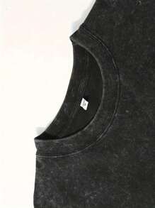 230g Washed Calm Cat Print T-Shirt, High-Quality Wax Printed Cotton Retro Fashion Brand T-Shirt, Men's T-Shirt, Summer T-Shirt, Beach Essential, Holiday Gift, Perfect Gift