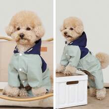 Winddichter Hunde-Regenmantel/Parka, Hunde-Kapuzen-Hosenträger-Hut, 4-Bein reflektierende gestreifte Hunde-Regenjacke, transparenter winddichter Hunde-Regen- und Schneeanzug, geeignet für große, mittlere und kleine Hunde - Verschiedenfarbig - Übersicht 7