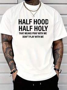 You Play With Me And Pray Together.Printed T-Shirt, 1 Piece,% Cotton, Casual Men's T-Shirt In Season, T-Shirt With Round Neck And Cotton Short Sleeve, Christmas Gift.2025 - 白色 - 查看 12