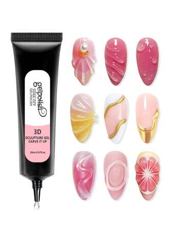 3D-SKULPTURGEL, 20 ml klar skulpturgel för snidning, gjutning och målning av nagelkonstdesigner, strasslim för dekoration av ädelstenar