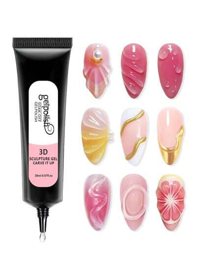 3D SKULPTUR GEL, 20ml klares Modellier-Gel zum Schnitzen, Formen und Bemalen von Nagelkunstdesigns, Strass-Kleber für Edelstein-Dekorationen