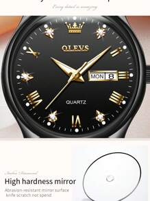 OLEVS. OLEVS Ladies' Watch, Ladies' Original Diamond Watch, Waterproof Luminous Stainless Steel Luxury Quartz Women's Watch, Gold Watch