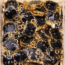 10 件可爱猫咪动物锌合金饰品，适合女士手链耳环 DIY 珠宝制作 - 貓 - 查看 6