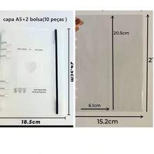 Binder Cover A5 Photo Album Photocard File Sticker Ticket Post Binder - capa A5+2 bolsos (10 peças) - 查看 2