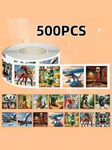 1 Stück Scroll Aufkleber Kollektion, süße Cartoon Kontoset dekorative Aufkleber, Siegelaufkleber, Handydekoration Aufkleber, Wasserglas Dekorationsaufkleber