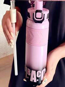 650ml Space Bottle Hot & Cold Large Capacity Thermal Insulation--1733 - Baby Blue - View 3