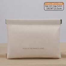 Portable Snap Closure Storage Pouch – Travel Organizer Bag For Cables, Earphones, Charger & Cosmetics For Summer Holiday Travel, Outdoor Activities Cable Organizer Travel Essentials - White Large Size*1 - View 2