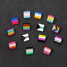 1 Peça Broche de Coração Arco-Íris Bandeira, Paz e Amor, Alfinetes de Esmalte, Roupas, Bolsa, Lapela, Pino, Ícone de Orgulho Gay e Lésbico, Decoração Unissex - Multicolorido - Visão 4