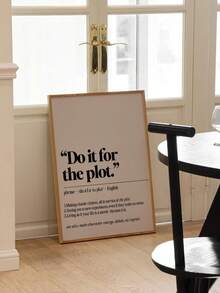 1pc Unframed Dictionary Definition Print | Digital Download | Minimalist Wall Art | "For The Plot" Themed Girl's Room Decor | Dorm Poster - Multicolor - View 4