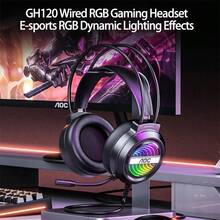 AOC GH120 Gaming Headset 50mm Large Driver Unit Powerful Sound RGB Colorful Dynamic Lighting Lightweight And Comfortable To Wear Noise-Cancelling Microphone White - White - View 2