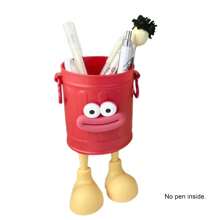 5个彩色大嘴巴铅笔筒，长腿大嘴怪兽铅笔杯带字母贴纸，桌面收纳桶造型，可爱趣味香肠嘴化妆刷收纳盒，DIY桌面文具收纳包 - 彩色 - 查看 25