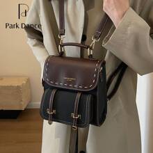 Women Fashion Backpacks - 卡其色 - 查看 3