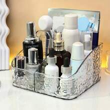 Acrylic Organizer With 3 And 4 Compartments For Makeup And Cosmetics Multipurpose - Clear - View 10