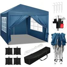 Fold The Garden Pavilion With A Height Of 3x3 Meters To Obtain The Height Of The Separated Edge Of A Waterproof Sandal Using Four Sandbags. - 藍光 - 查看 2