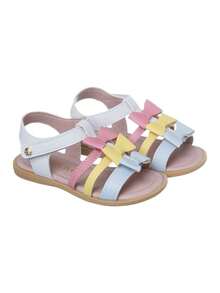 coffee with milk children's shoes Delicate Children's Sandals With Colorful Bows - Coffee With Milk