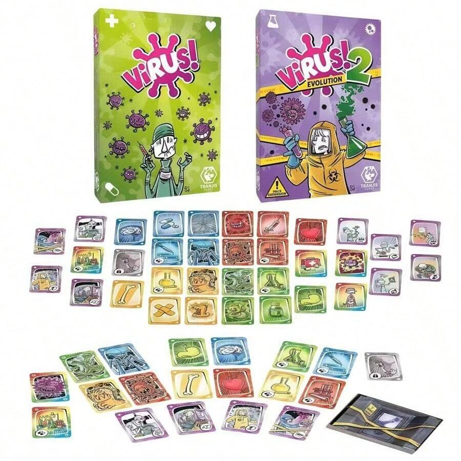 Juego de cartas para fiesta familiar sobre la evolución de virus