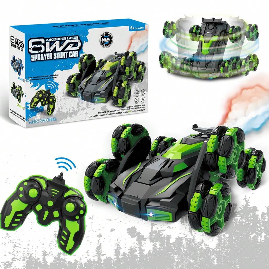Dynamic Off-Road Remote Control Stunt Car - Green - View 1