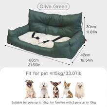 HAZOOWILL Asiento de coche para transportar mascotas, cama de viaje portátil y cálida para perros y gatos de menos de 11 kg con arnés de ajustable, asa y correa para el hombro, se adapta a los asientos delanteros/traseros del coche y al interior, regalo de Navidad para invierno/otoño