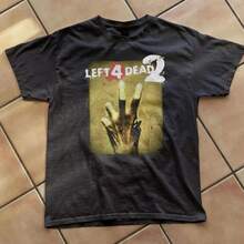 2025 Summer New Left 4 Dead 2 Classic Graphic Black Shirt Unisex Men And Women Same High-Quality Streetwear Large Size - 黑色 - 查看 1