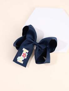 1 pezzo Fermaglio per capelli a fiocco con lettera da A a Z, Molletta per capelli a farfalla di moda, Accessorio per capelli grande e rialzato, Regalo per ragazze e adolescenti - Blu Navy - Visualizzare 8