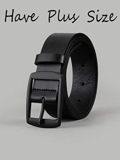 1 件装电镀扣加大码百搭流行男士腰带，扣式皮带，休闲简约腰带，百搭扣装饰牛仔裤