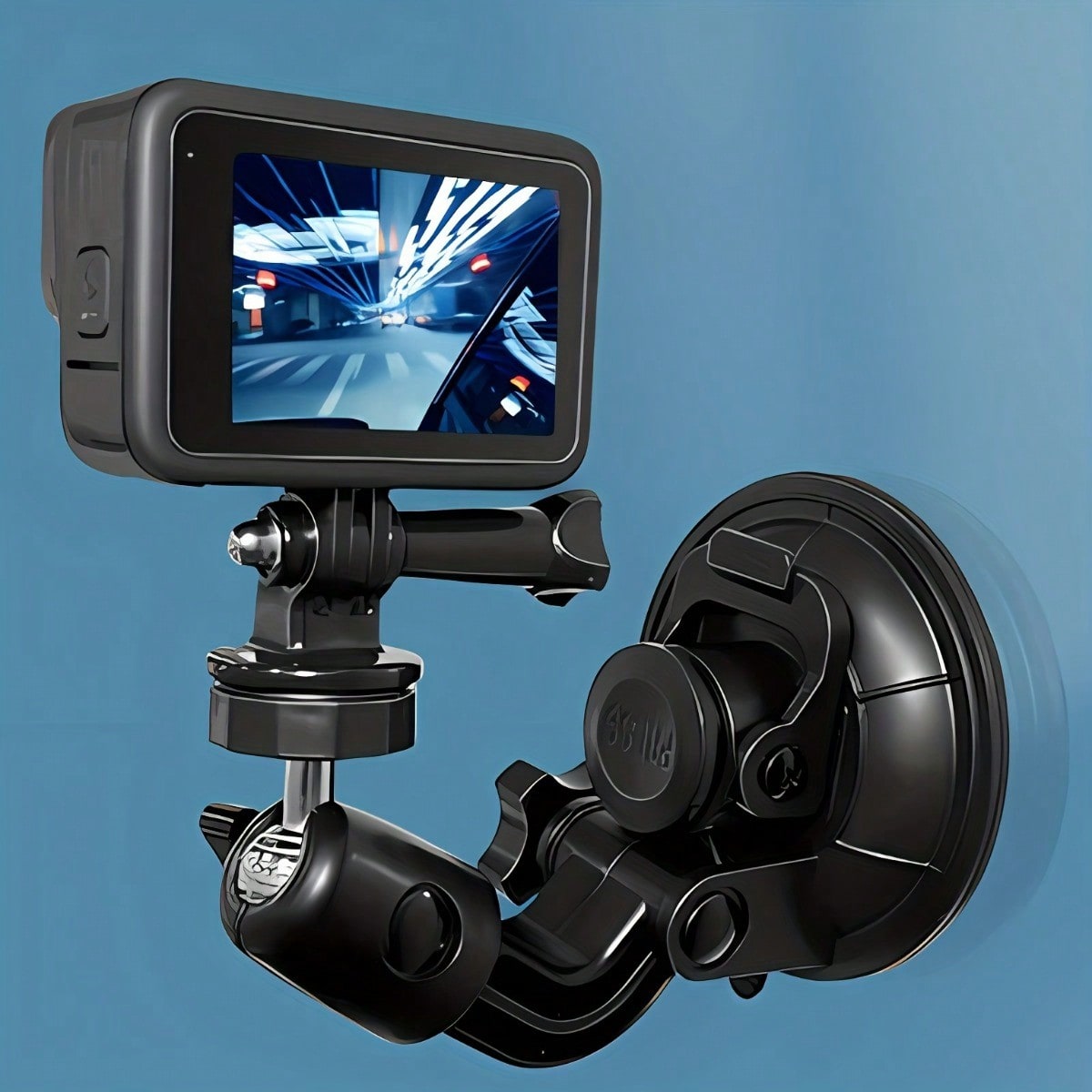 Action Camera Suction Cup Mount Windshield Camera Holder Tripod Adapter For Gopro Hero 11, 10, 9, 8, 7, 6, AKASO EK7000, Brave 4, Dragon Touch, OSMO Action, Insta360 X3 X2 - ABS Material