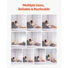 Wedge Pillow For Sleeping, 4 Pcs Adjustable Orthopedic Bed Wedge Set, Support Leg Neck Shoulder, Post Surgery Pillow For Back Pain, Acid Reflux, Snoring Relief, Sitting Up In Bed, Dark Grey - Dark Grey - View 4