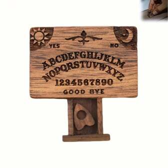 1PC Handcrafted Wooden Mini Ouija Board With Drawer Spirits Alley Fantasy Themed Decor Perfect For Halloween Decor Home Accents Unique Journey Into The Unknown