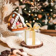 50 件透明塑料礼品盒，马卡龙纸杯蛋糕糖果香皂单独包装盒，适用于婚礼派对情人节新年 - 透明 - 查看 6